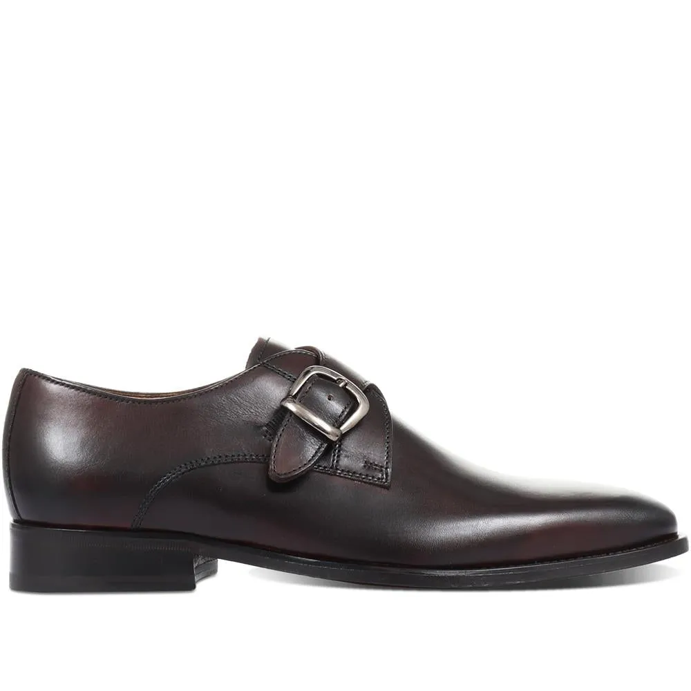 Justin Leather Single Strap Monk Shoes - JUSTIN / 318 901
